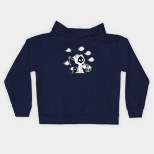 Midnight Stroll of the Grim Reaper: A Haunting Tale Kids Hoodie